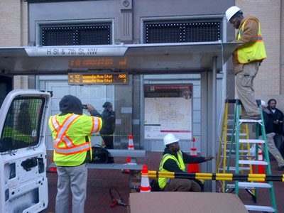 Metrobus Arrival Sign Installation
